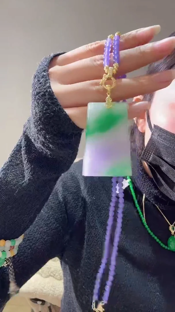 颈饰未镶嵌翡翠春菜无事牌