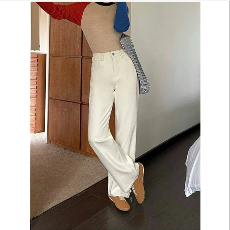 2025新款高腰弹力修身牛仔裤女显高显瘦窄版直筒烟管裤法棍裤