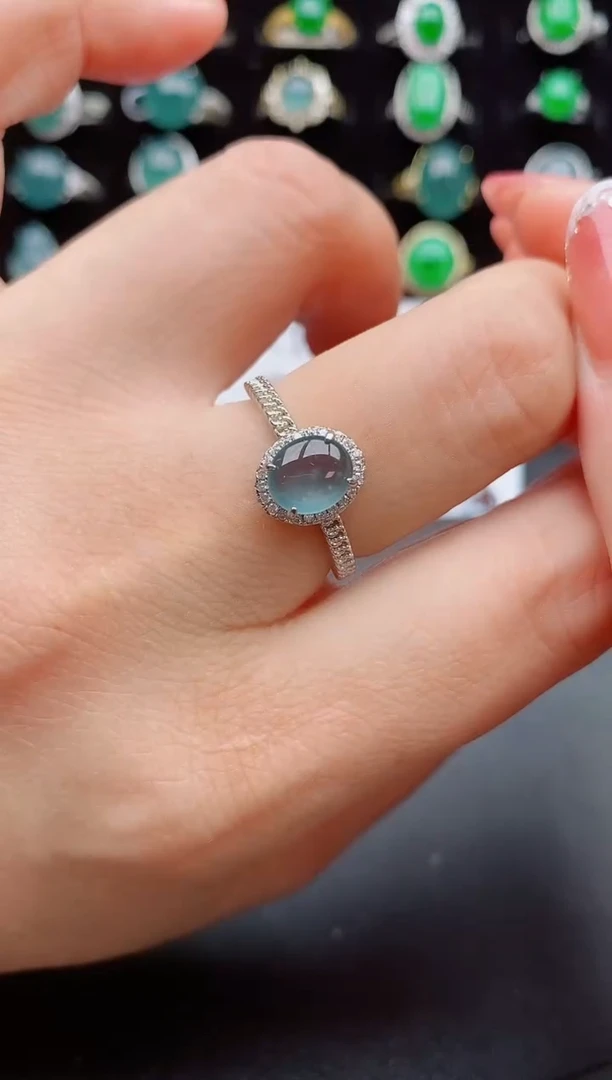 【闪购商品】翡翠戒指银S925镶嵌5800