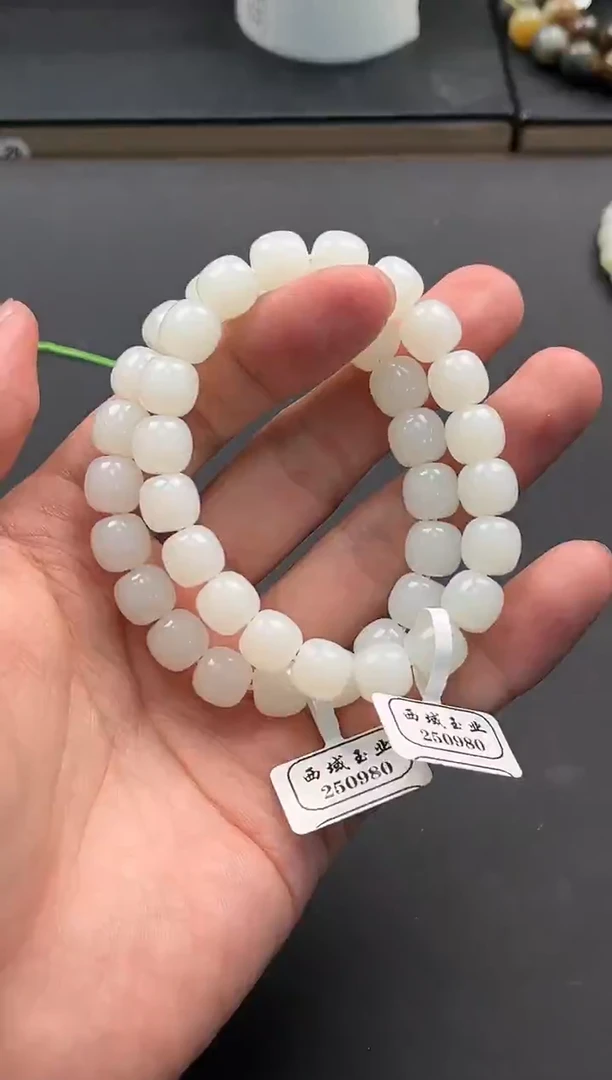 未镶嵌手串和田玉且末天泰白玉老型手串卡10微色差多样性拍一发一