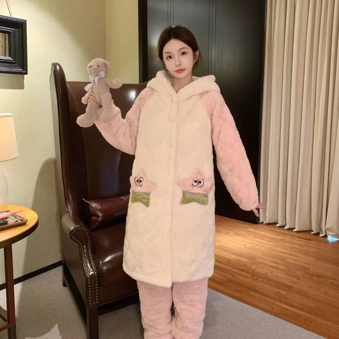 【派大星】三层夹棉派大星加厚加绒宽松冬季保暖舒适家居服