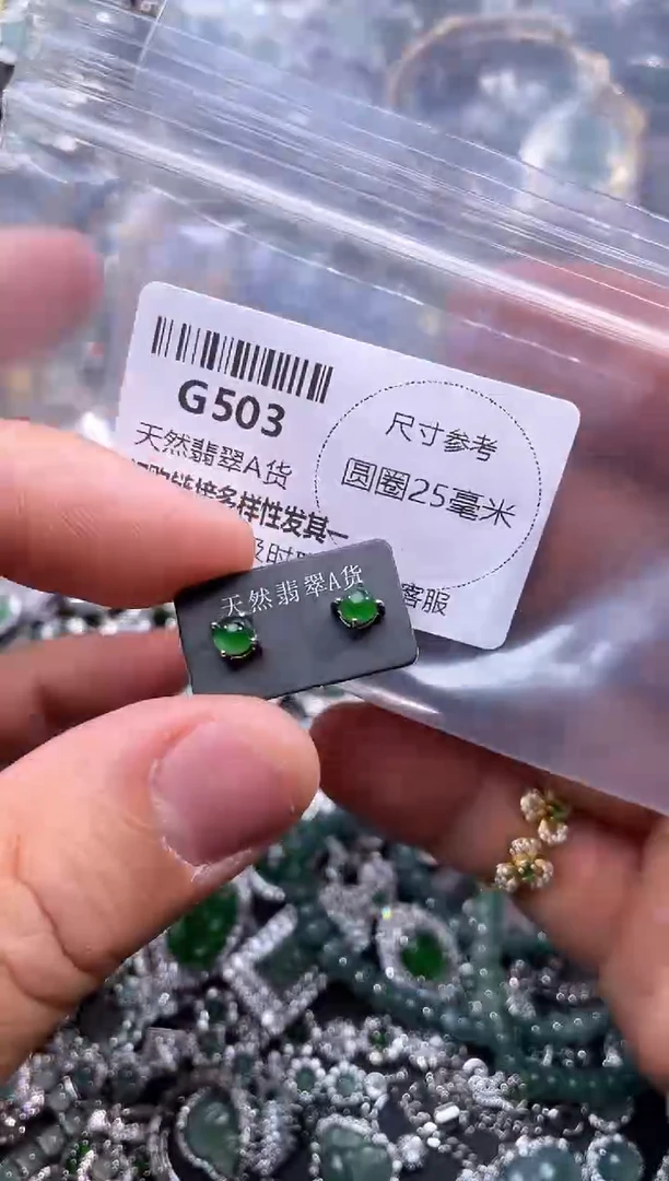 【闪购商品】翡翠颈饰未镶嵌G503耳钉