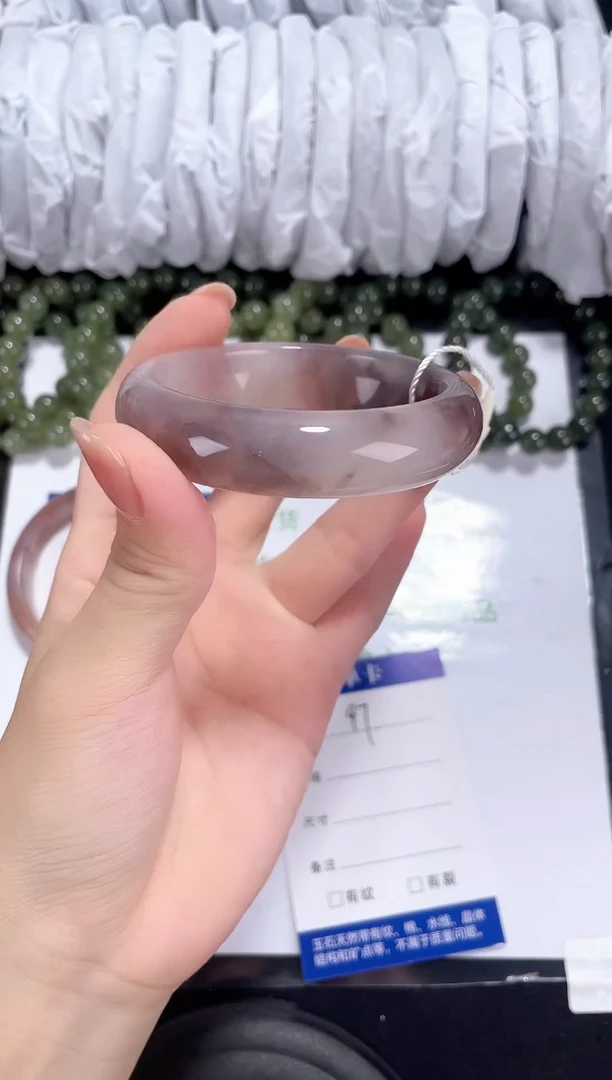 未镶嵌金丝玉石英质玉097 紫罗兰 52-53