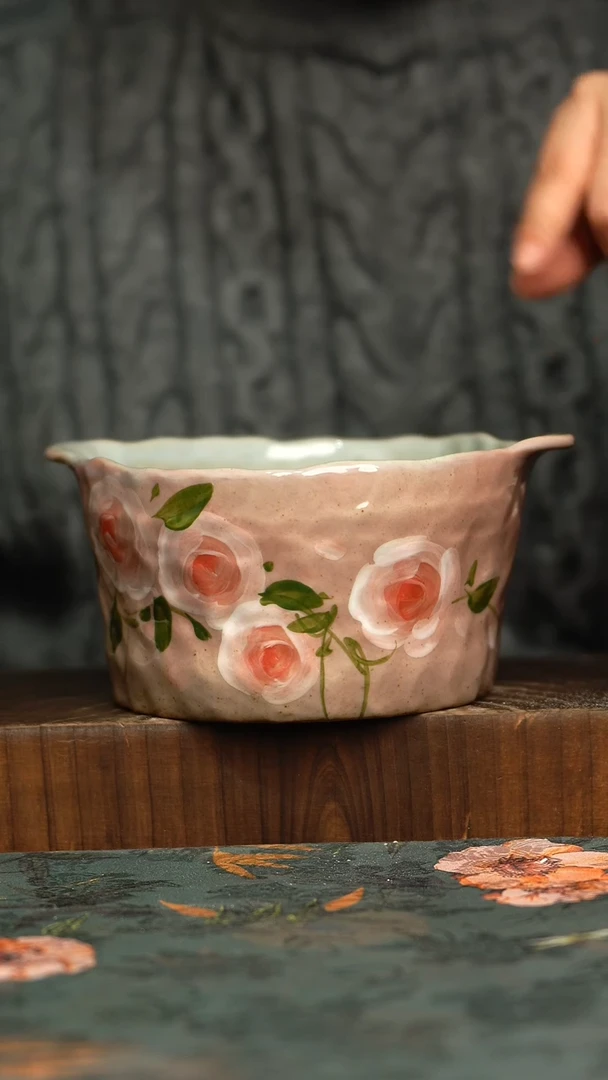 杯釉下彩手工手绘同款陶器