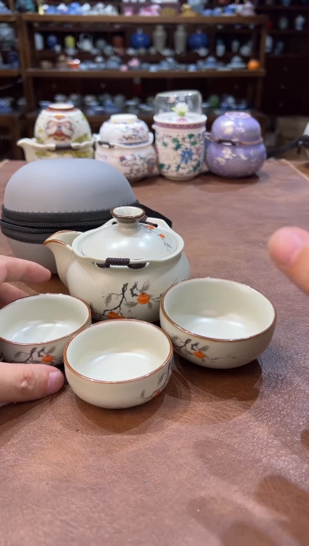 真的很便宜超好看会开片的旅行茶具