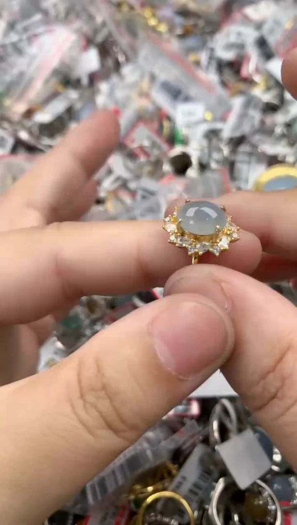 银S925镶嵌戒指翡翠12    1