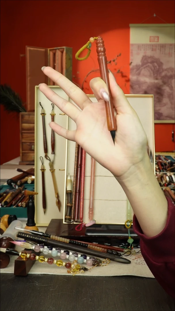 163号闪孤品高货毛笔链接 清水试笔 蘸墨不退