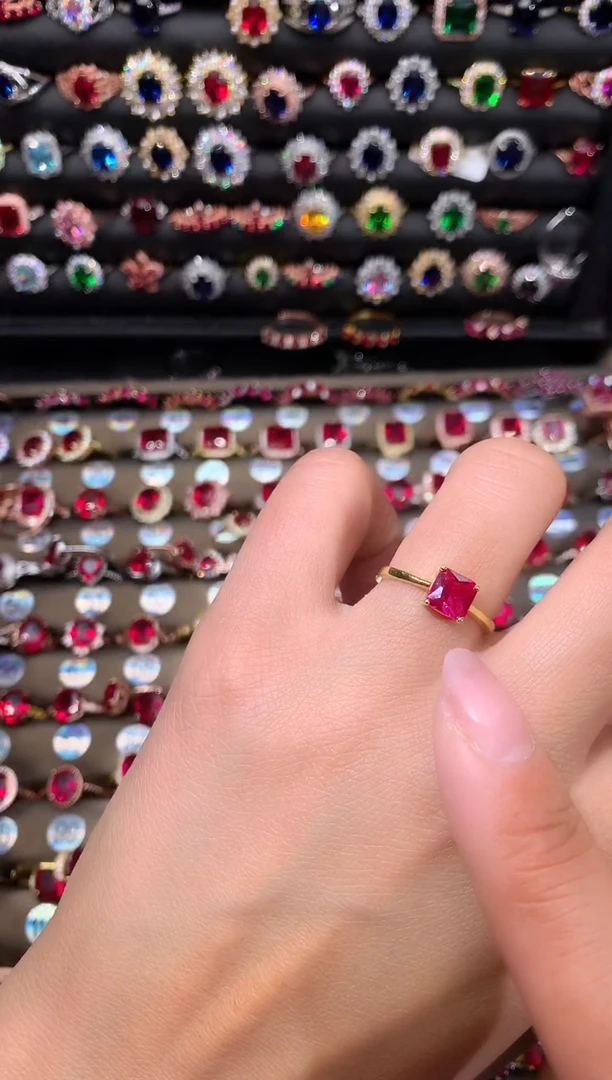 【闪购商品】红宝石戒指银S925镶嵌6金