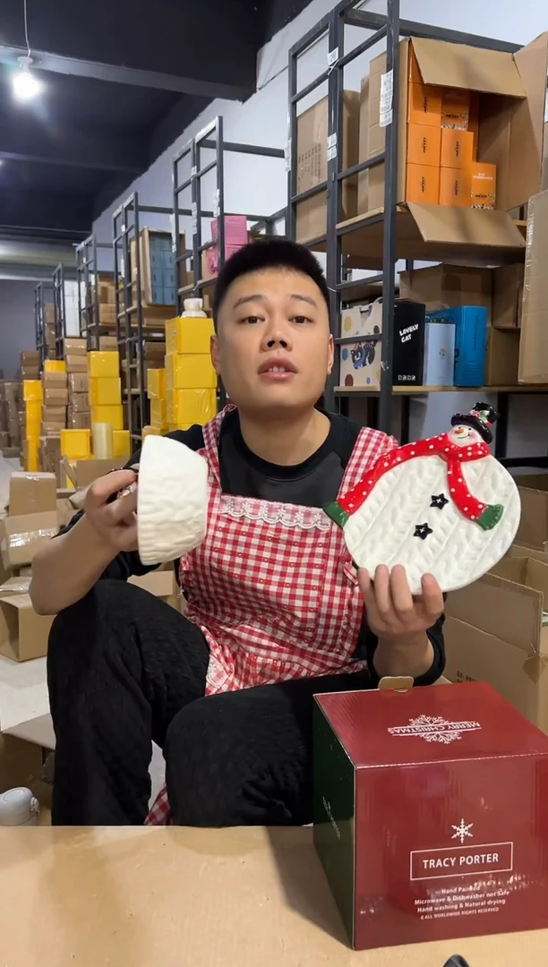 【闪购商品】杯原盒雪人碗加雪人盘 aaa