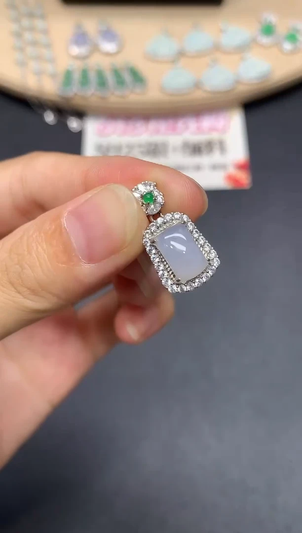 翡翠银S925镶嵌吊坠(不含链)无事牌【无服务费】