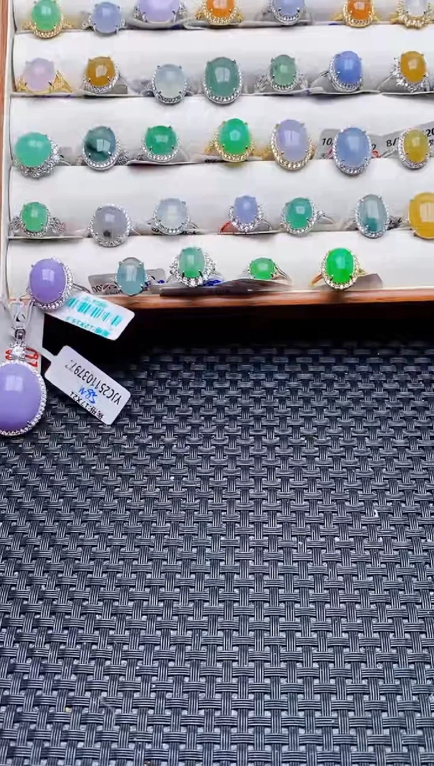 银S925镶嵌戒指翡翠0342