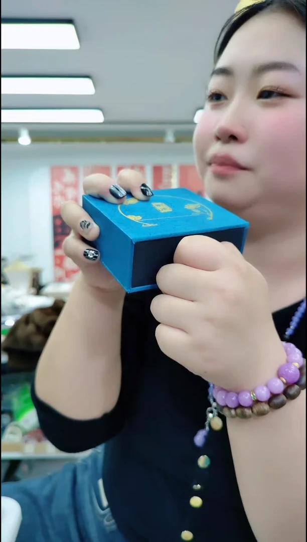 【闪购商品】玛瑙/玉髓颈饰合金1253蓝方盒子