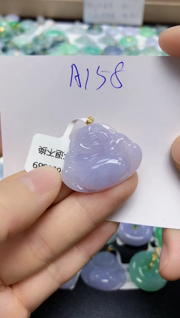 颈饰18K金镶嵌翡翠天然缅甸翡翠A货翡翠百元以上9元证书费自理