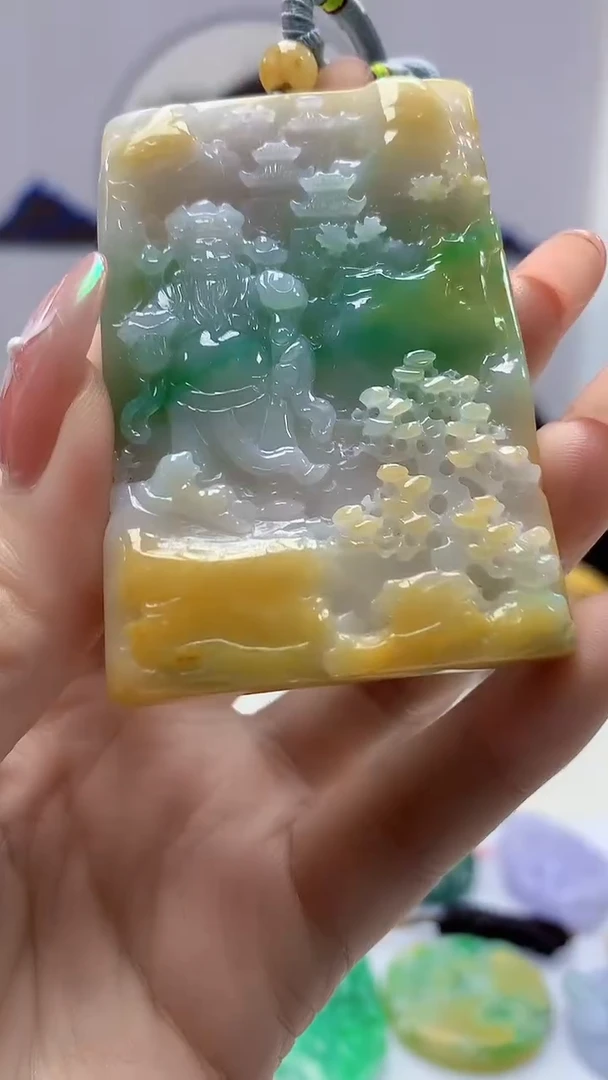 【闪购商品】定制翡翠未镶嵌4829DD-毛货挂件493