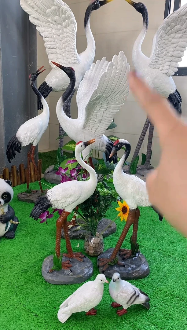 玻璃钢大仙鹤摆件户外花园