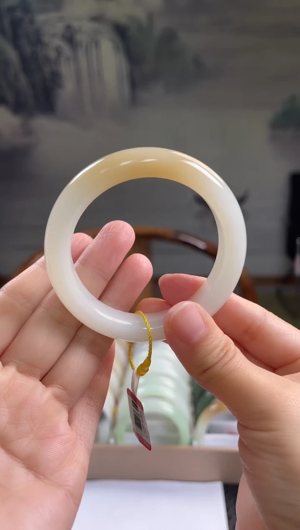 未镶嵌手镯和田玉54+圈口6385