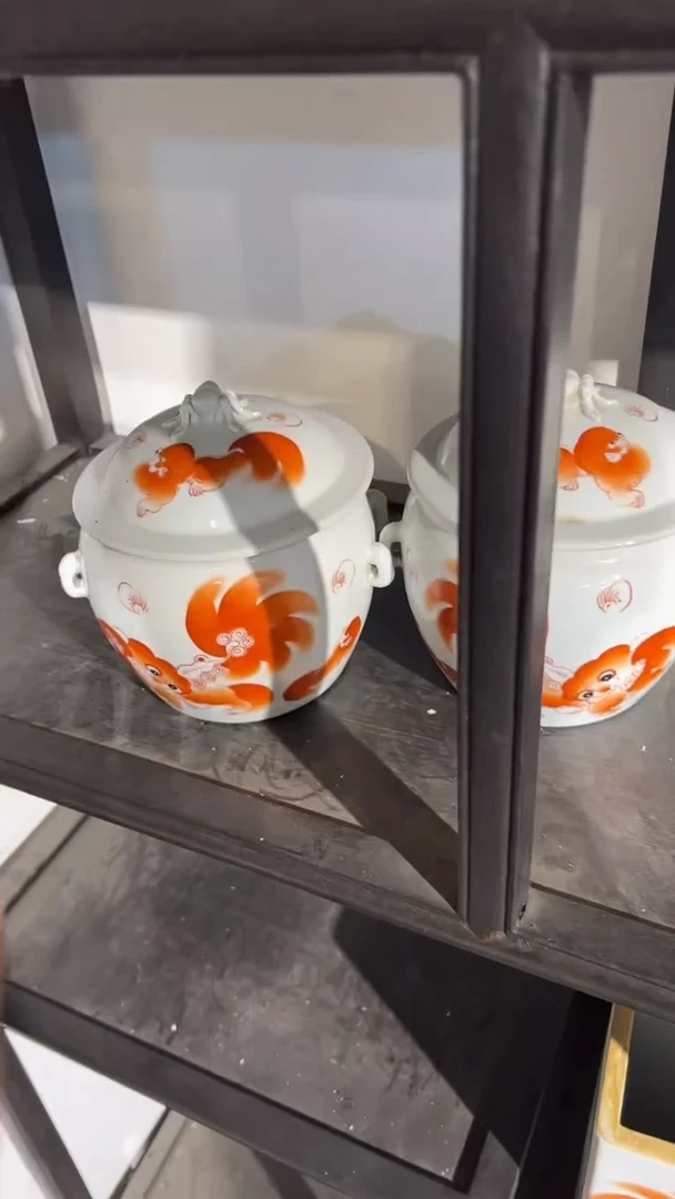 摆件瓷摆件瓷摆件狮子粥罐