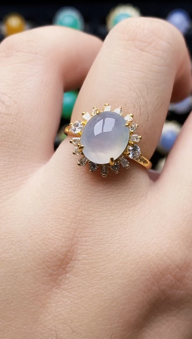 银S925镶嵌戒指翡翠4022