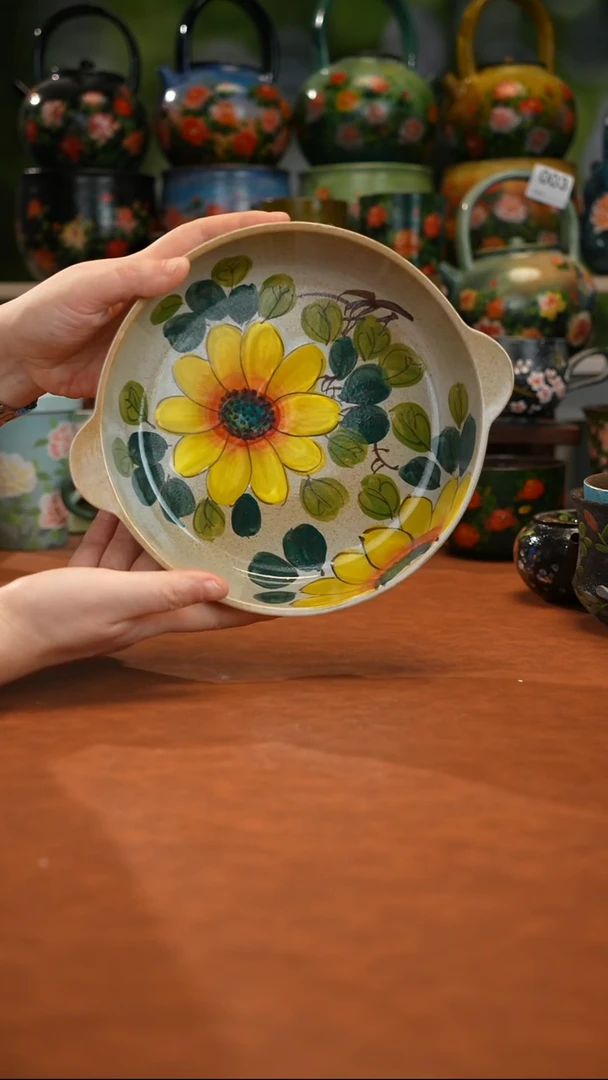 紫砂油画手绘釉下彩