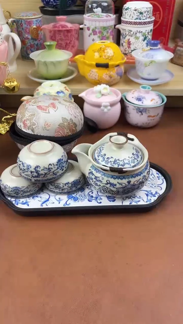 陶陶瓷茶具摆件旅行套组