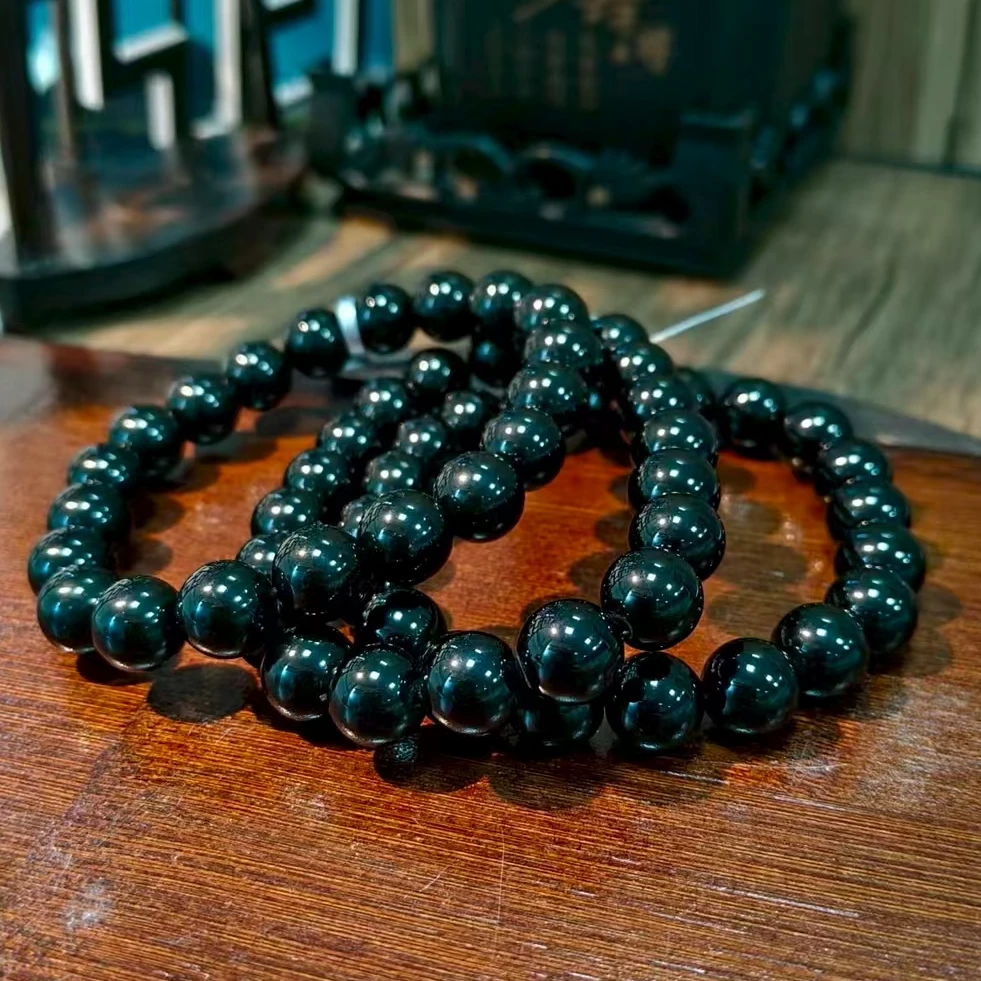 【书记甄选】天然黑曜石单圈手链 多样性发一件 约8mm 2222XL