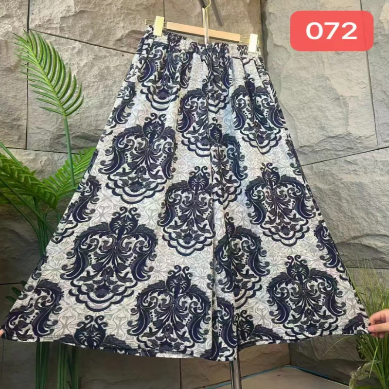 072#K072欧式卷草纹阔腿裤- F/百搭休闲裤