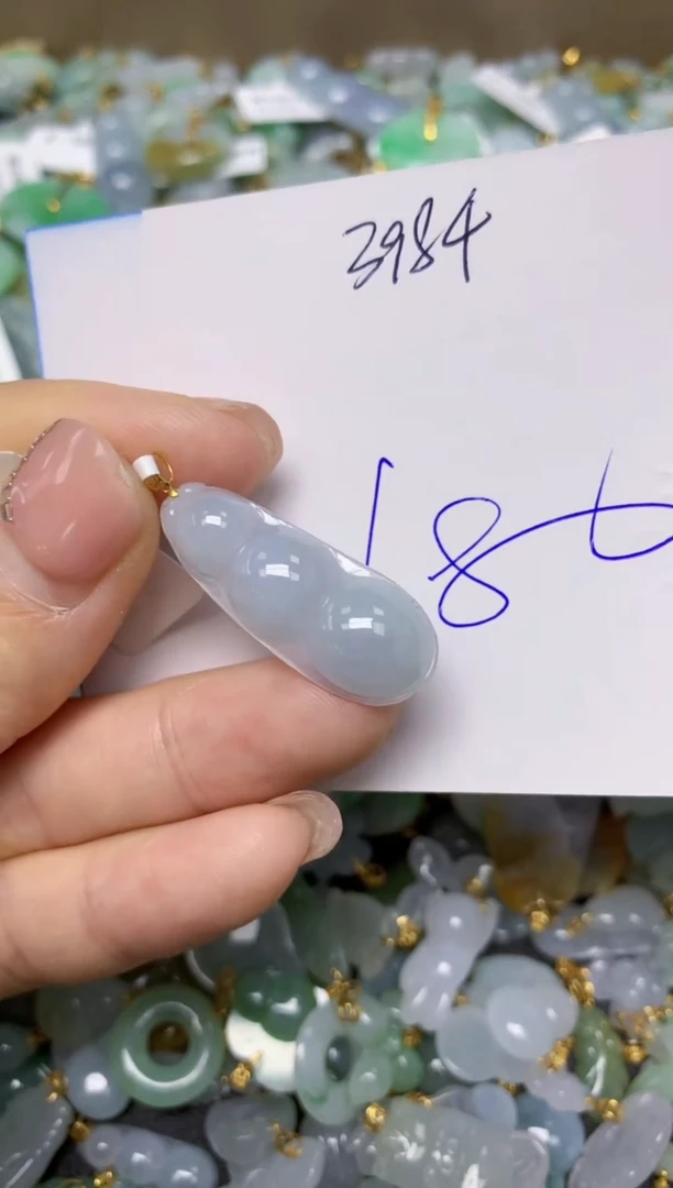 【闪购商品】翡翠挂件18K金镶嵌 天然翡翠A货