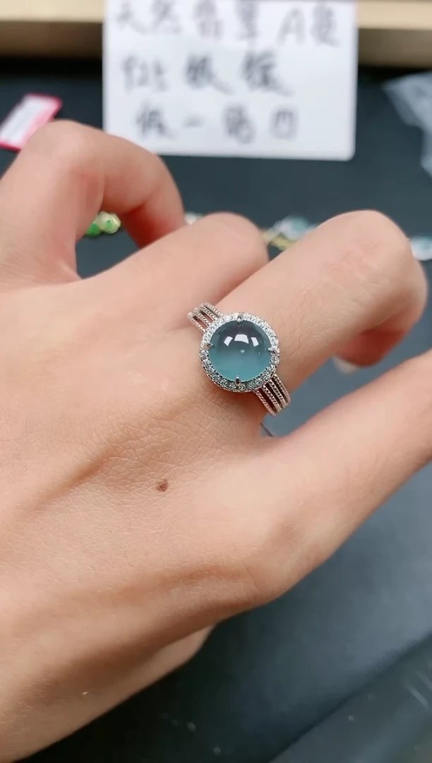 翡翠戒指银S925镶嵌11111111