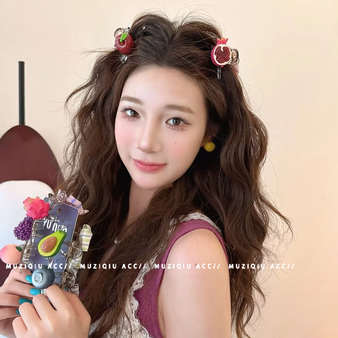 木子秋原创设计~可爱水果蝴蝶结刘海小抓夹女ins高级感时尚碎发夹