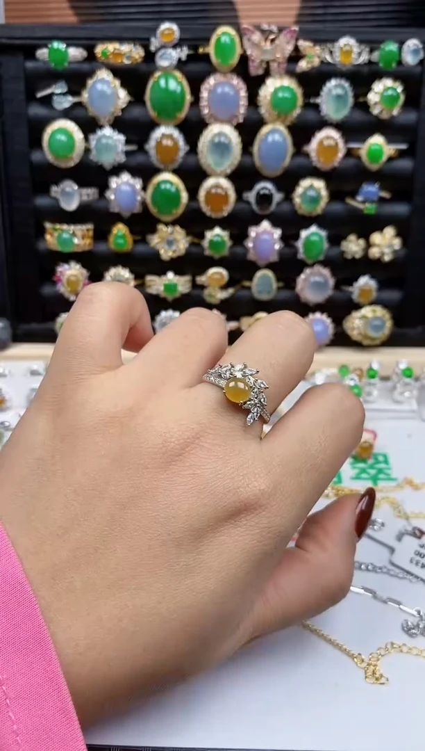 银S925镶嵌戒指翡翠483