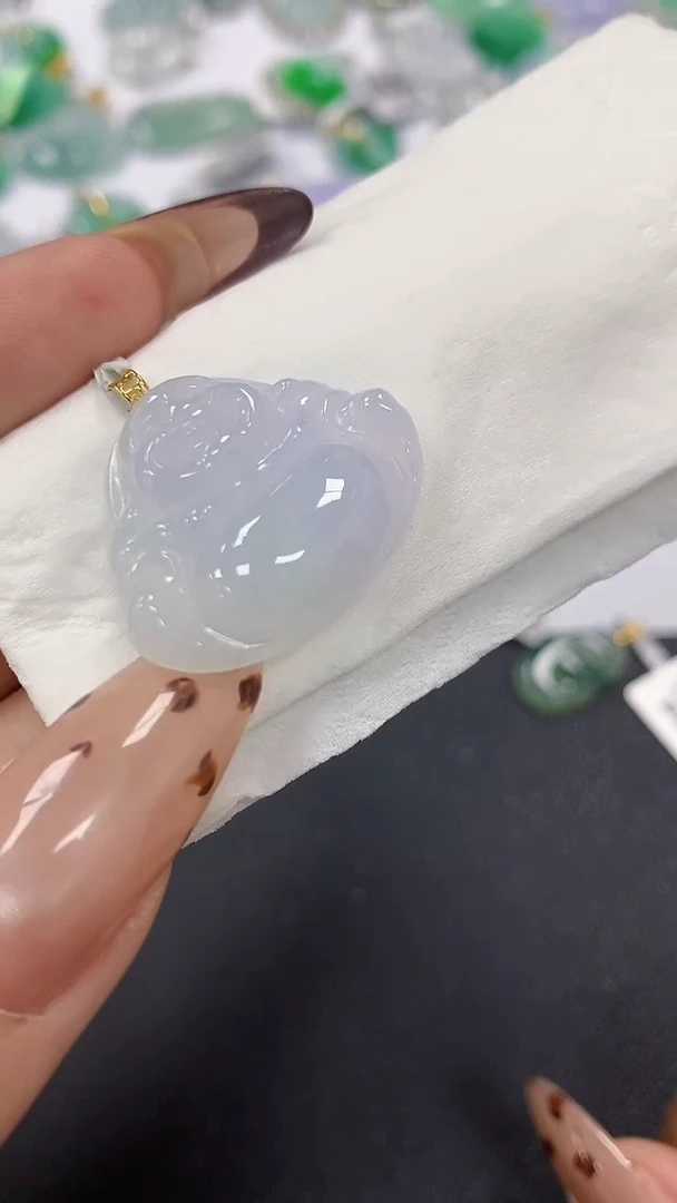 颈饰18K金镶嵌翡翠a货假一赔三支持复检百元上9元证书费自理