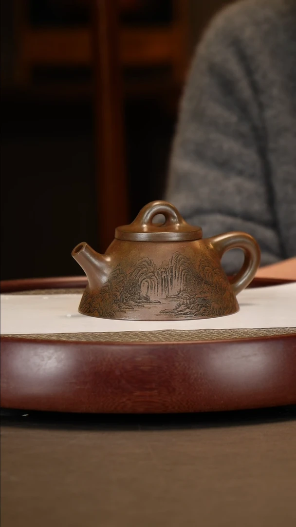 【闪购商品】紫砂茶壶【徐晓梅】黄金朱砂柴烧霸王石瓢320CC