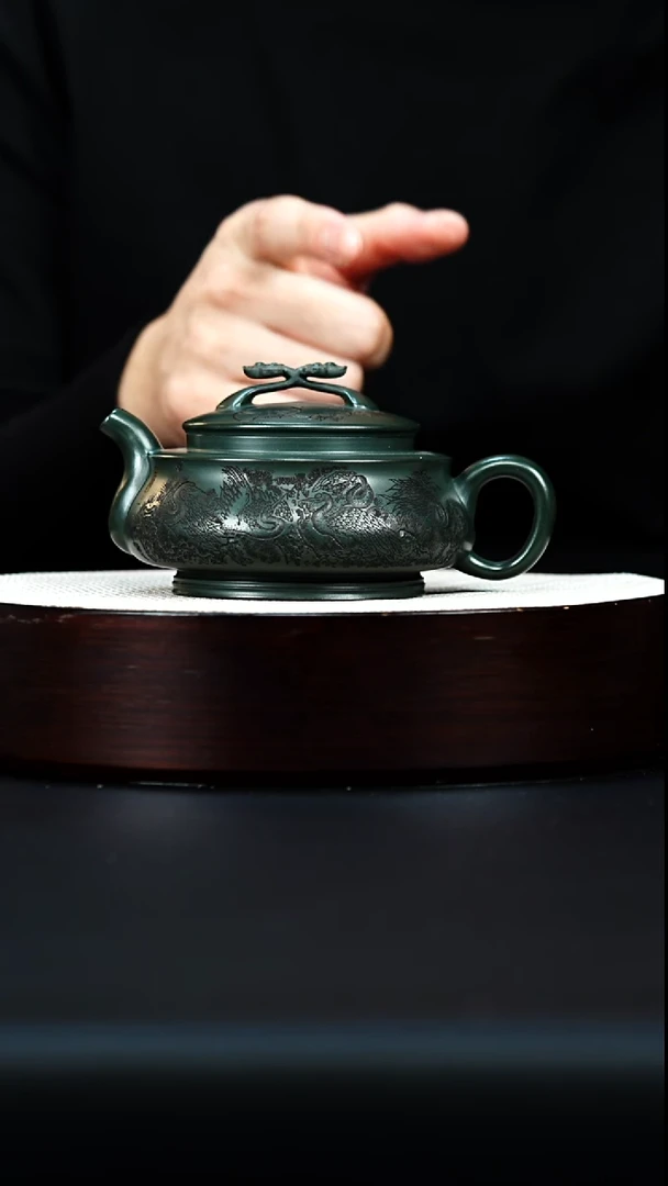 茶壶紫砂宜兴紫砂 事事如意 绿泥