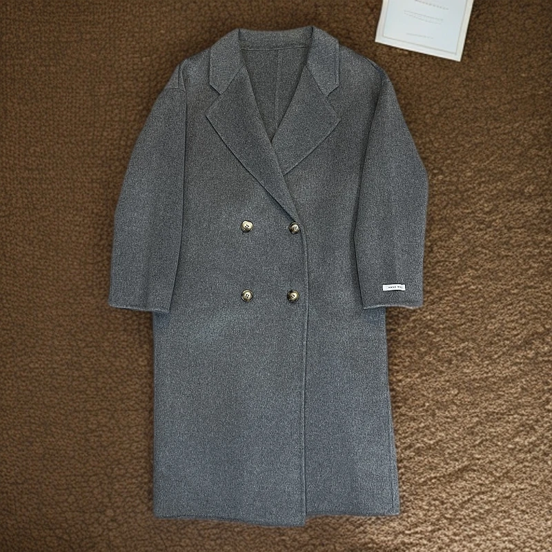 2024新款韩版简约双面呢大衣