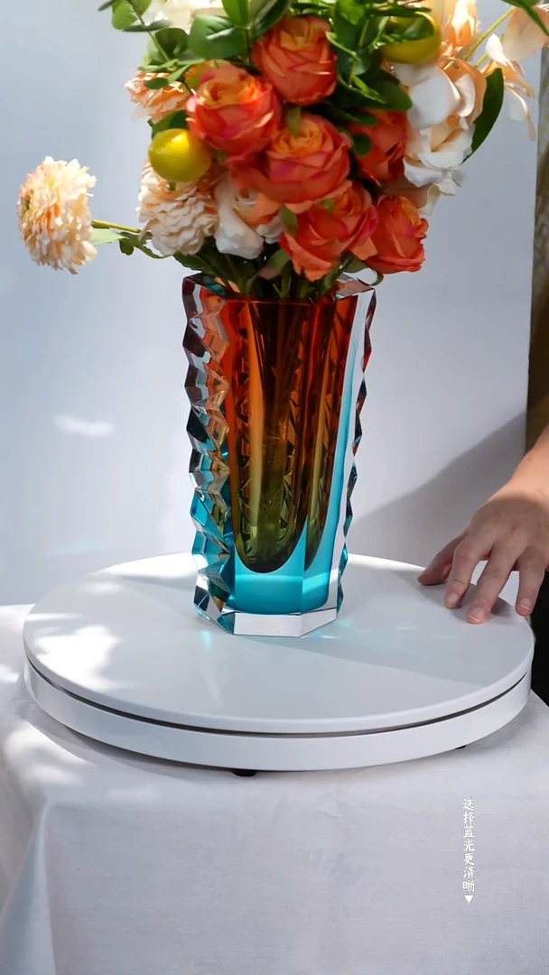 手工艺品琉璃AJ1010593橙红冰岛火山小号