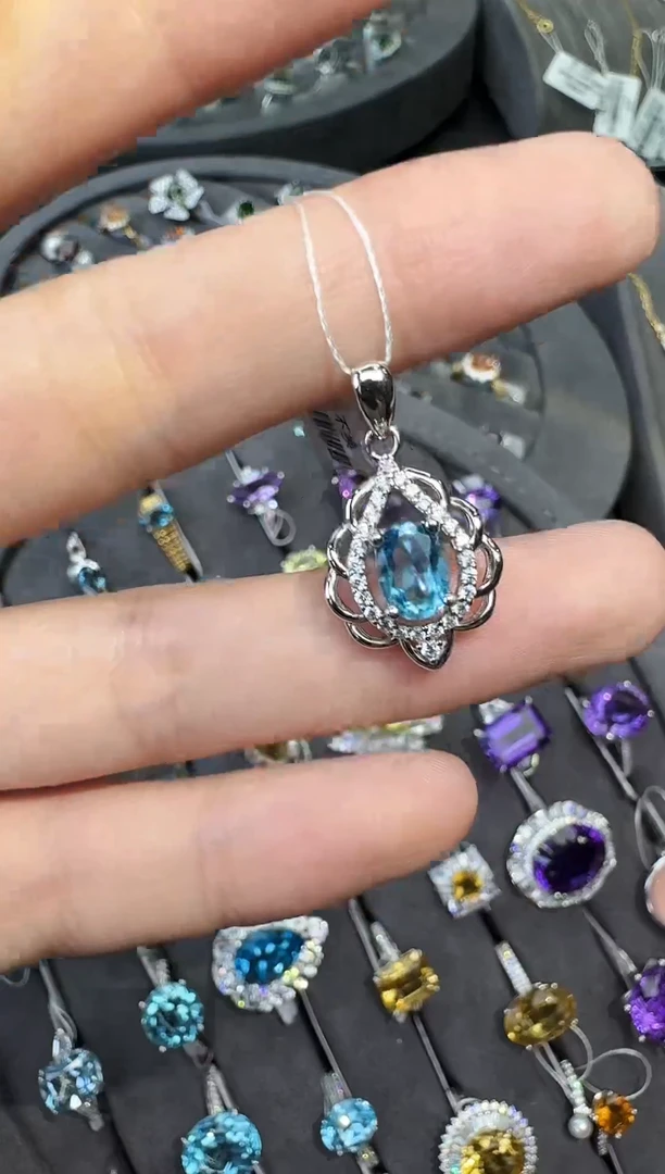 银S925镶嵌戒指托帕石不低于1.0ct【七天鉴赏期】