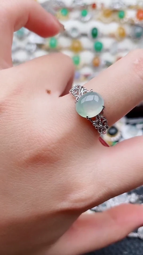 银S925镶嵌戒指翡翠94