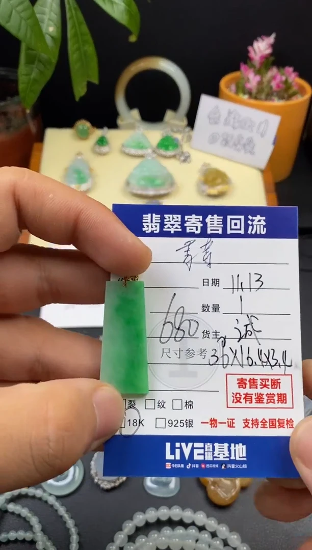 颈饰18K金镶嵌翡翠菁*3000537