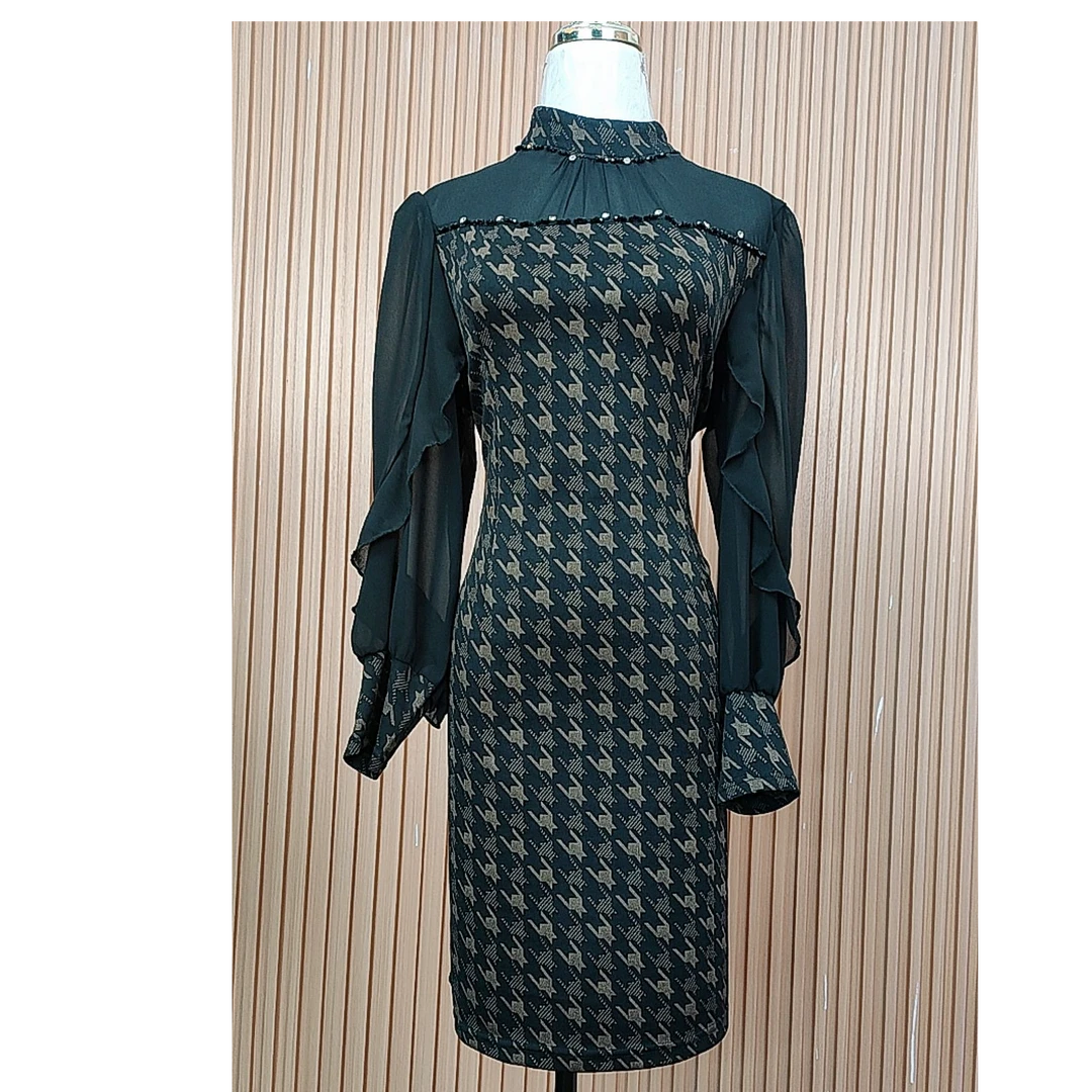 秋季连衣裙长款旗袍设计师优雅气质显瘦印花长裙中腰春季气质