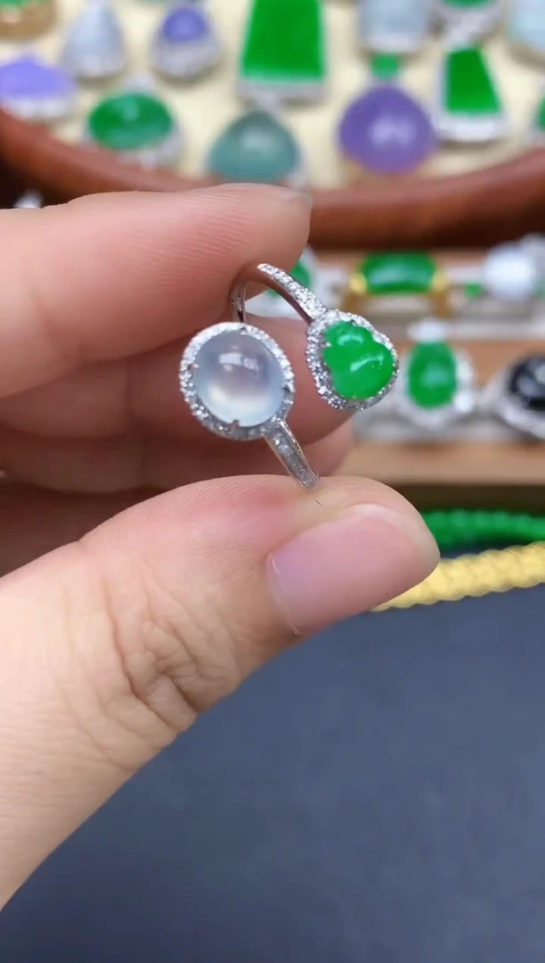 18K金镶嵌戒指翡翠264-中国好珍宝