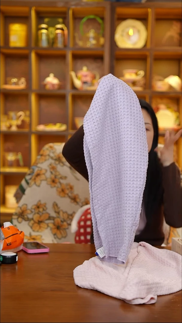 陶109-美国AQUIS四代FlipmWaffle干发帽(闪)30x74cm紫色