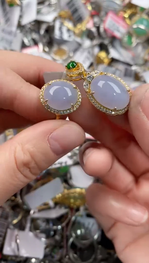 银S925镶嵌戒指翡翠333   8