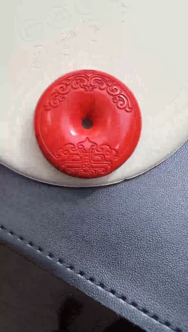 天然辰砂30.5*9.9朱砂平安扣