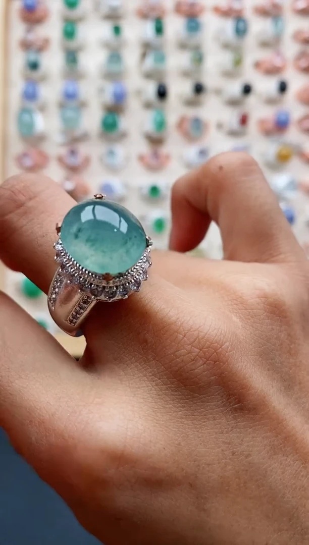 翡翠戒指未镶嵌缅甸天然A货翡翠111   4-7