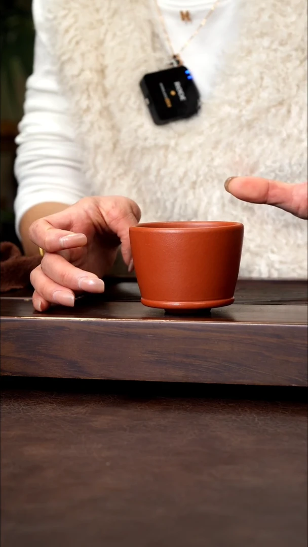 茶壶紫砂赵庄朱泥压手小底杯