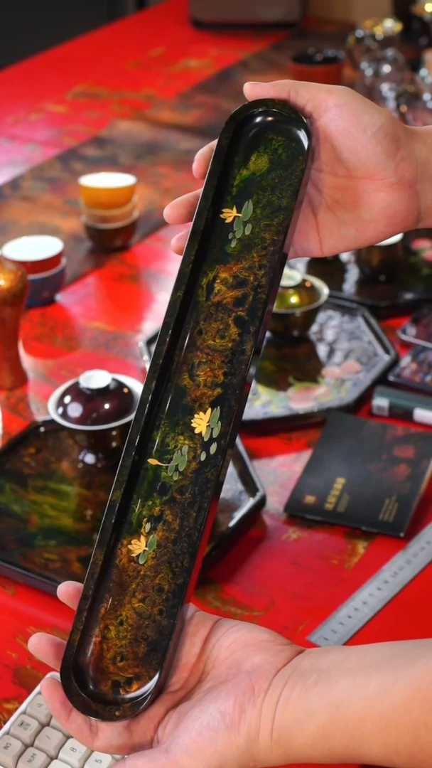 沈绍安漆器-大漆长杯托