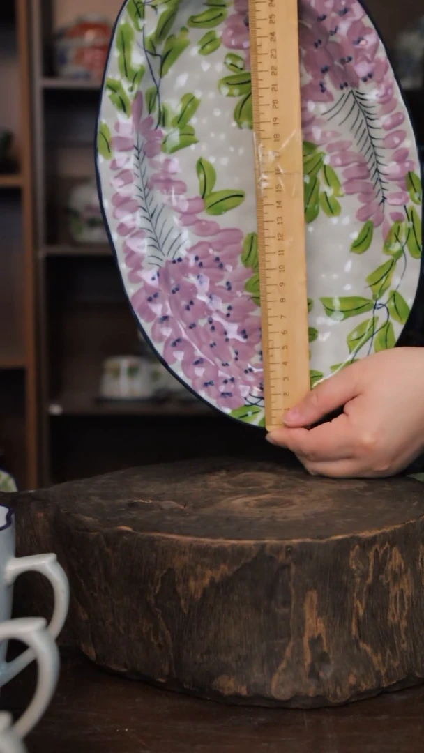 【闪购商品】椿野12寸锤纹鱼盘（紫藤）C175