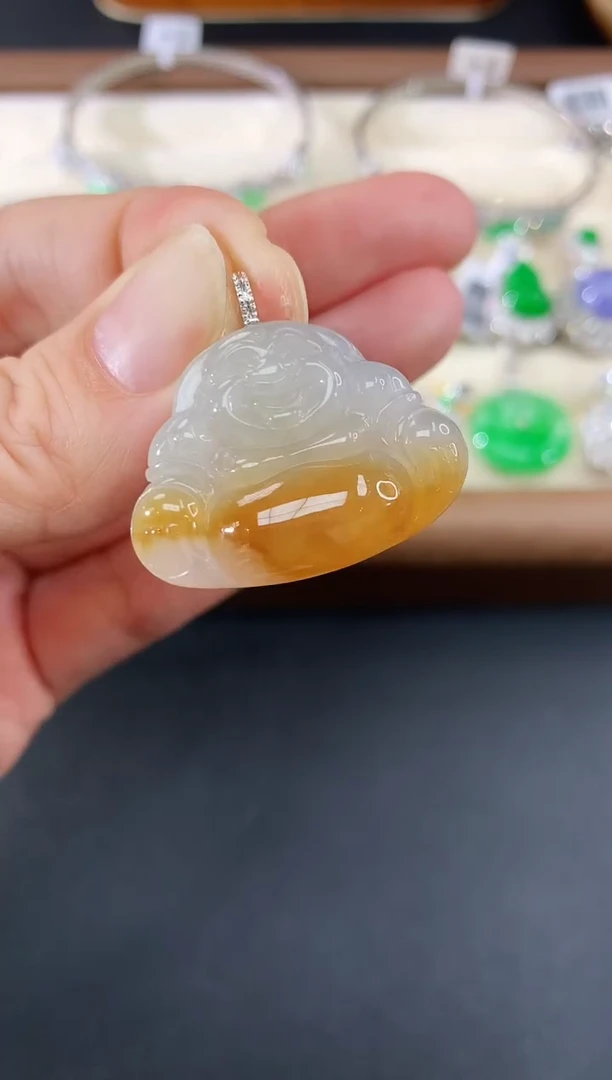 吊坠(不含链)18K金镶嵌翡翠47|1980