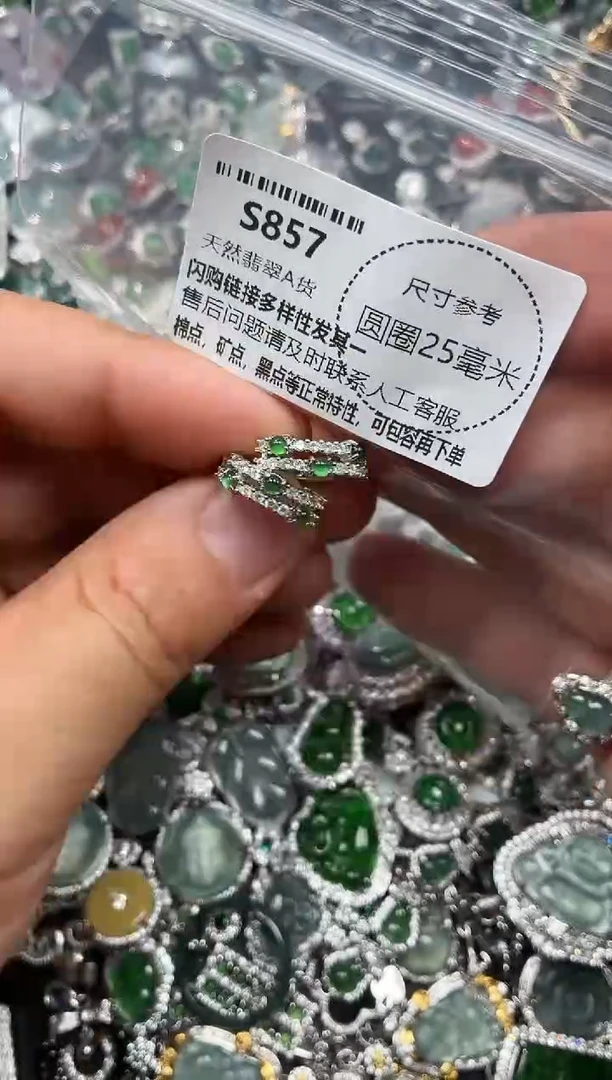 翡翠未镶嵌颈饰S857耳扣