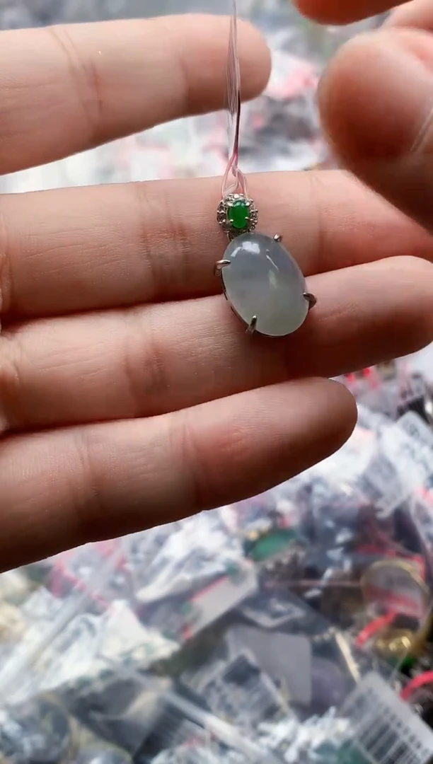 银S925镶嵌戒指翡翠天然A货缅甸翡翠